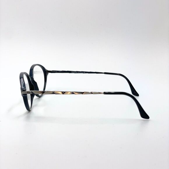 Yves Saint Laurent YSL 5083 Y505 Black Round Eyeglass Frames Made in Italy 90s - Picture 3 of 12